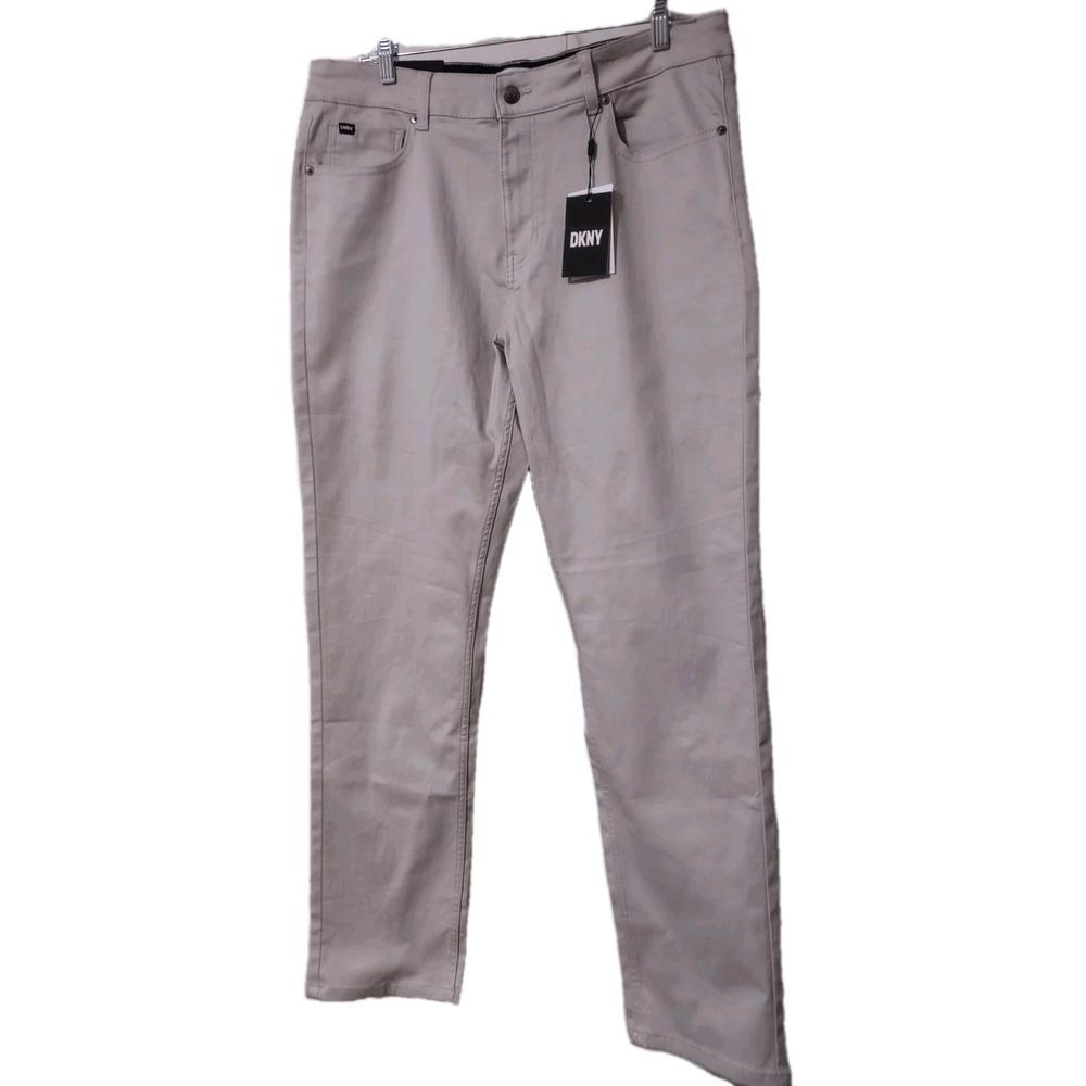 DKNY Pants Men's 36x32 Stanton Slim Fit Ultimate Stretch Chino Khaki Norm Core
